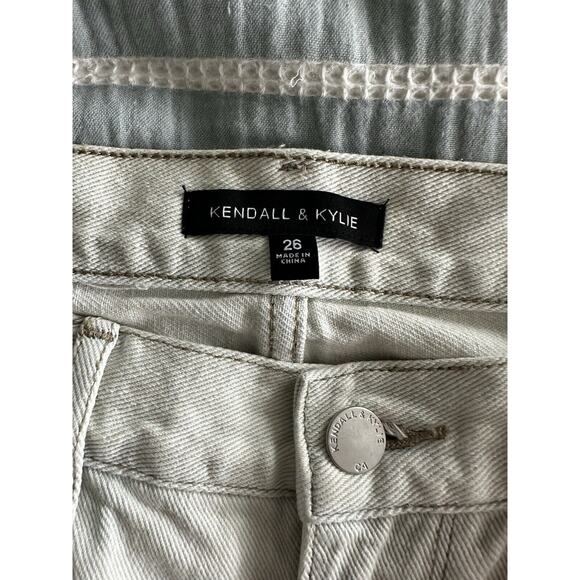 Kendall & Kylie Light Soul Wash Girlfriend Straight Distressed Denim Jeans 26 - Picture 5 of 9